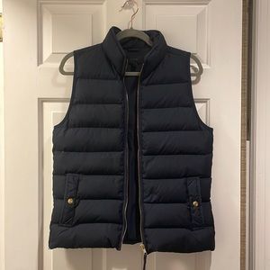 J. Crew, Navy Blue and Gold, Size Small, Puffer Vest